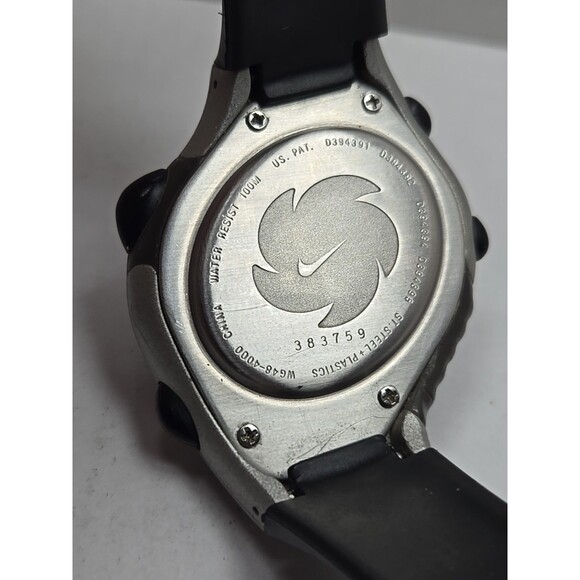 Nike Triax 35Lap Digital Chrono Watch WG48 4000 100M New Battery Black Band Mens - Picture 10 of 11